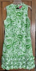 Lilly Pulitzer Dress Green And White “Jubilee” Size 4 - Picture 1 of 9