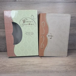 The Woman's Study Bible: New King James NKJV Tan/Cream Leathersoft Nelson - Picture 1 of 10