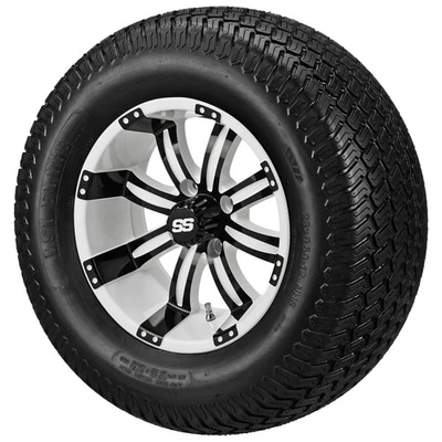 (4) Carro de golf 23x10,50-12 neumáticos de calle/turf con ruedas Tempest 12x7 blancas/negras Foto 1 de 4