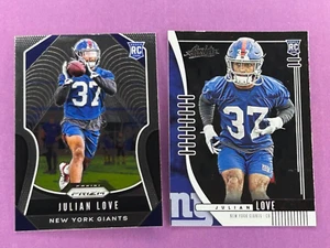 Julian Love 2019 Panini Prizm #320 RC + 2019 Panini Absolute #176 RC Lot Seattle - Picture 1 of 4