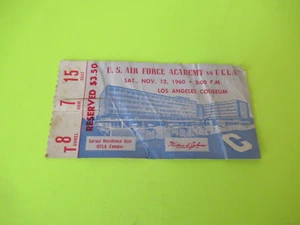 Boleto de fútbol americano vintage 1960 US AIR FORCE VS UCLA USC - Imagen 1 de 2