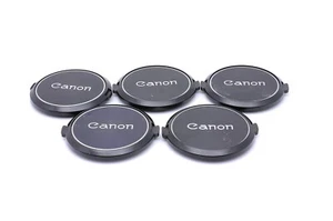 Canon Front Lens Cap 55mm Silver Ring Classic Vintage 5-piece Set From Japan - Picture 1 of 3