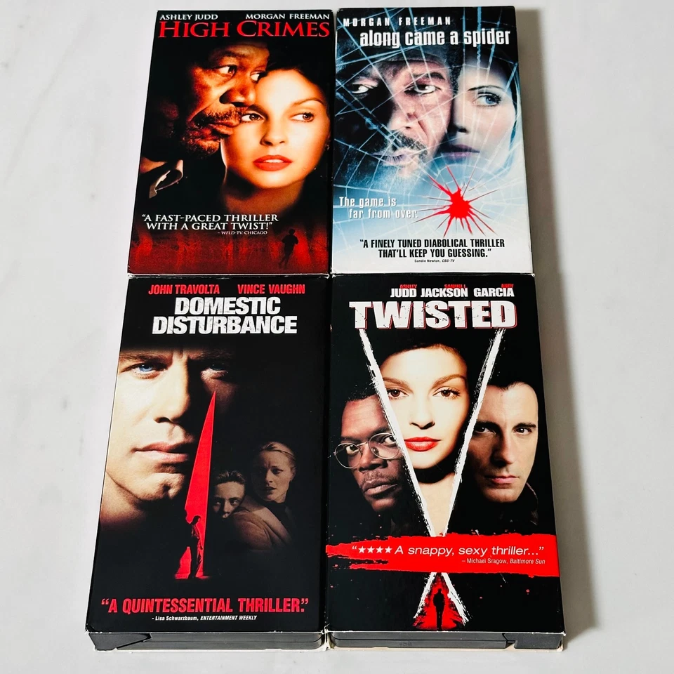 VHS - Lot of 4 Thriller - High Crimes - Disturbance - Twisted - Along Spider - Image 1 of 4