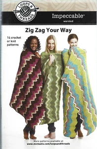 Crochet/ Knit Pattern Booklet-Zig Zag Your Way-14 Crochet or Knit Patterns - Picture 1 of 2