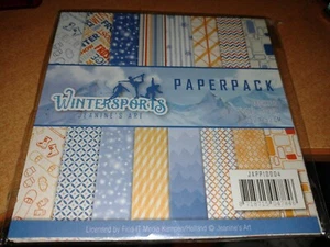 PAPERPACK WINTERSPORTS  23  SHEETS  NEW 15X15 CM/2 SIDED JEANINE'S ART - Picture 1 of 1