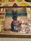 Pineapple With Glassess On Beach Mousepad. 8in by 9 1/2 in