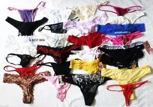 Lot 20 Lace Sheer Sexy Thongs Panties G-String Tanga Lingerie Underwear OS S M L - Picture 1 of 9