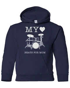 My Heart Beats For Mom Youth Hoodie Sweatshirt Valentine's Mother's Day Gift - Picture 1 of 10