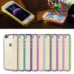 In Coming Call LED Flash Light TPU Hard Clear Back Case for iPhone SE /6 6s Plus - Picture 1 of 17