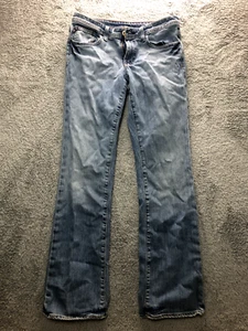 VINTAGE Ralph Lauren Polo Jeans Women 6 Blue Stretch Kelly Bootcut Logo RL Flag - Picture 1 of 13