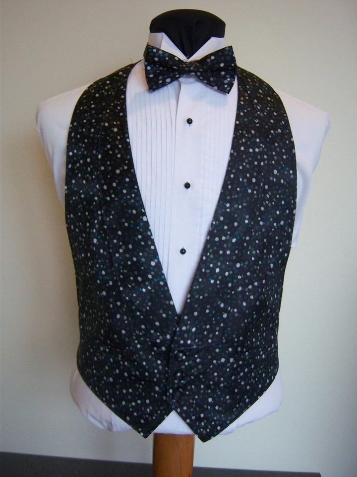 Multi-color Charcoal Colours print vest and tie set - Excelent used condition - Image 1 of 1