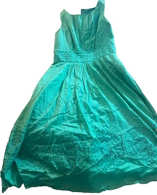 Vestido Jones New York Midi Césped Algodón Ajuste y Acampanado Mujer Talla 8 Boho Simple Elegante Foto 1 de 4