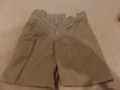 Meninos, Jeans Arizona, Shorts Uniforme Escolar, Tamanho: 4, Plissado, Cáqui, Novo com etiquetas - Imagem 1 de 4