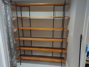 Quality Habitat Solid Wood and Wrought Iron Free Standing Shelving Unit Bookcase - Picture 1 of 4
