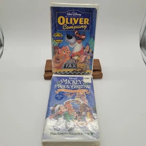 Factory Sealed Disney VHS Tape Lot Oliver and Company & Mickey's Magic Christmas - Picture 1 of 7