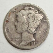 1935 USA MERCURY DIME TEN 10 CENTS UNITED STATES SILVER COIN