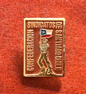 CHILE Federation of Trade Unions of Chile Santiago Vintage Pinback Brooch. - Picture 1 of 4
