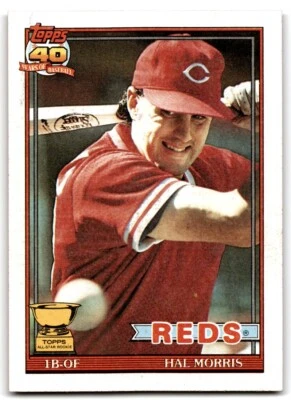 Tarjeta de béisbol 1991 Topps Hal Morris A Cincinnati Reds #642 Foto 1 de 2