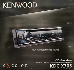 NEW Kenwood KDC-X705 1-DIN Car Audio Stereo Receiver, CD/AM/FM w/ Bluetooth - Picture 1 of 1