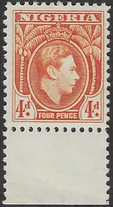 NIGERIA 1938-51. 4d. ORANGE MNH. MARGINAL. SG. 54. (C744) - Picture 1 of 2