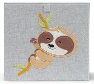Sloth Storage Cube Box Organizer Container Bin 13 inch Kids Cubby Gray Design 2 - Picture 1 of 7