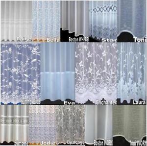 CHEAP LUXURY VOILE NET CURTAINS SLOT TOP ~ PLAIN & FLORAL  - Sold by the Meter