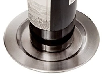 Franmara Set of 4 Brushed Stainless Steel Smooth Pratique Wine Bottle Coasters