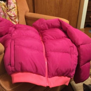 Vintage Women’s Columbia Down Ski Coat XL Reversible Neon Pink Purple Puffer - Picture 1 of 7