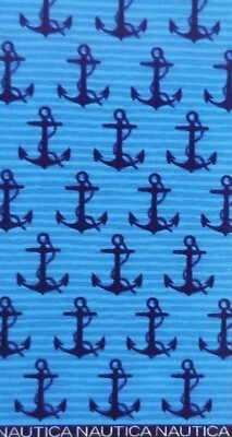 NAUTICA AZUL MARINO + TURQUESA ANCLA TEJIDO JACQUARD ALGODÓN PLAYA, TOALLA DE BAÑO-36"X68 Foto 1 de 4