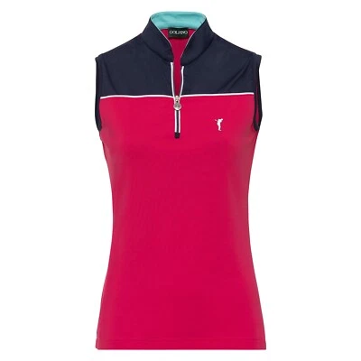 GOLFINO VIBRANT SHOT SLEEVELESS TROYER  TOP SIZE  XS SM   COLOR Insignia Red - Image 1 of 4