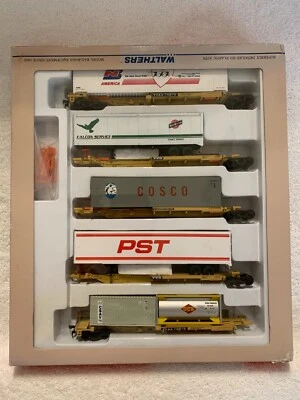 Walthers #932-13931 HO Scale TTX All-Purpose Spine Cars Containers/Trailer  5-Pk - Image 1 of 3