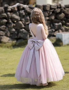 Vestido Blanco Para Niñas de Encaje Princesa Quinces Bodas Cumpleaños Comunión - Picture 1 of 13