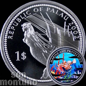 2002 Palau $1 DACTYLOPTERUS Marine Life Protection Copper $1 Coin FLYING GURNARD - Picture 1 of 3