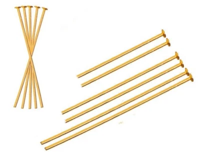 300 Kettelstifte Nadel Nietstifte Gold Kopfstifte 30mm 40mm 50mm MIX - Bild 1 von 3