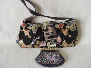 Ladies Old Chinese Style Polyester Bag with Purse 27cm - Picture 1 of 12