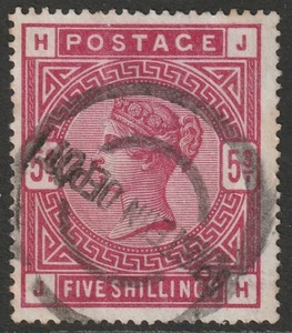 1883/84 QUEEN VICTORIA 5/- PRIMSON SG181 SCHÖN GEBRAUCHT - Bild 1 von 2