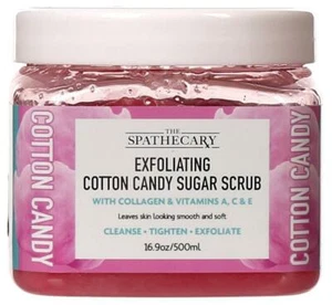 NEW! THE SPATHECARY EXFOLIATING COTTON CANDY SUGAR BODY SCRUB COLLAGEN/VITAMINS - Picture 1 of 10