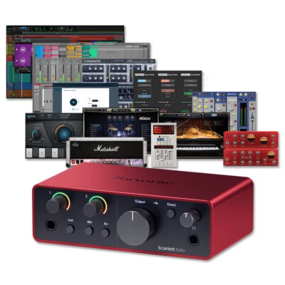 Focusrite Scarlett Solo 4th Gen USB Audio Interface & Software Bundle - Image 1 of 4