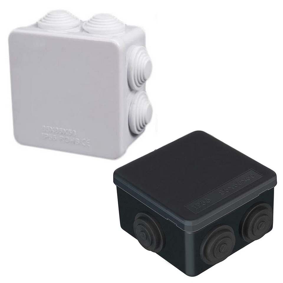 WEATHERPROOF JUNCTION BOX ADAPTABLE PLASTIC ELECTRICAL CABLE CONNECTOR OUTDOOR - Image 1 of 1