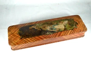 Antigua caja de guantes, tapa, papel maché, hacia 1900 - Imagen 1 de 4