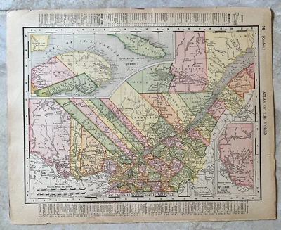 Mapa de Ontario y Quebec Canadá 1904 por Rand McNally & Co. Foto 1 de 3