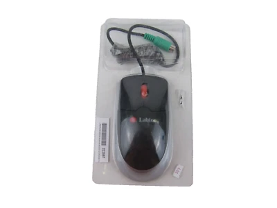 LABTEC PS2 Mouse Wired Corded PS/2 Scroll Wheel Black 2 BUTTON M-SBG91A Retro - Image 1 of 4