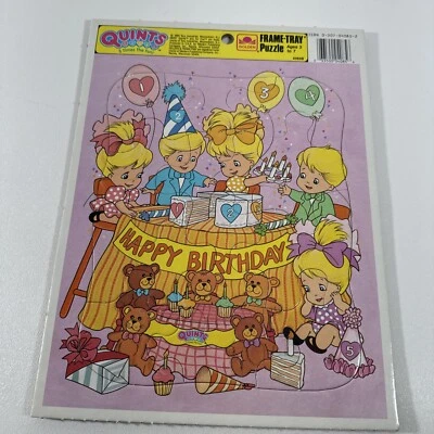 Vintage Golden Quints Happy Birthday Frame Tray Puzzle 4058 1980s Kids Toy - Image 1 of 4