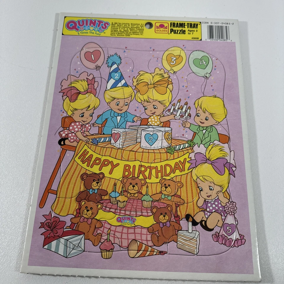 Vintage Golden Quints Happy Birthday Frame Tray Puzzle 4058 1980s Kids Toy - Image 1 of 4