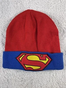 Superman Toddler Beanie Hat TM & DC Comics Blue/Red/Yellow Preowned - Picture 1 of 6