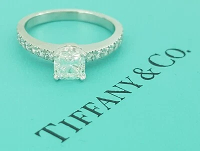 Tiffany & Co Platinum NOVO Cushion Diamond Engagement Ring 0.65 ct  H/VS2 $5,200 - Image 1 of 4