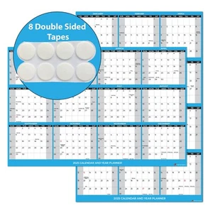 2025 Wall Calendar Monthly 12 Month Annual Yearly Wall Planner, Size 12" x 18" - Picture 1 of 6