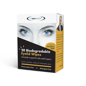 20 Blepharitis Eyelid Wipes Detergent Free for Sensitive Eyes The Eye Doctor - Picture 1 of 7
