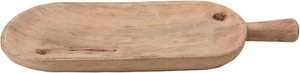 Hand-Carved Mango Wood Handle Tray, 20"L X 12"W X 2"H, Natural - Picture 1 of 3
