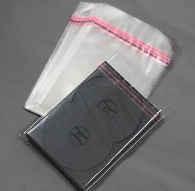 100 Schutzhüllen aus Folie mit Verschluss für DVD-Hüllen 14 mm, 152 mm X 203 mm - Bild 1 von 4